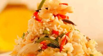 Arroz com bacalhau e pimentão – Receita simples e saborosa.