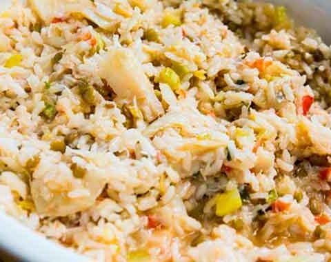 salada de bacalhau com arroz