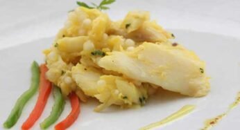 Receita de Bacalhau da Noruega Exótico com Sagu e Azeite de Pequi