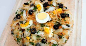 Receita de Pizza de Bacalhau Light