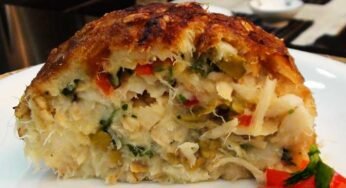 Receita de Rocambole de Batata com Bacalhau