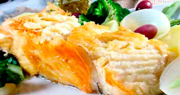 Receita de Lombo de bacalhau grelhado com mandioca