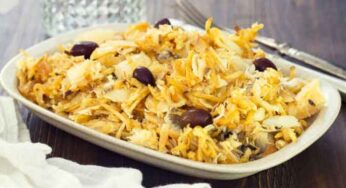 Bacalhau Cremoso com Batata Palha e Creme de Leite