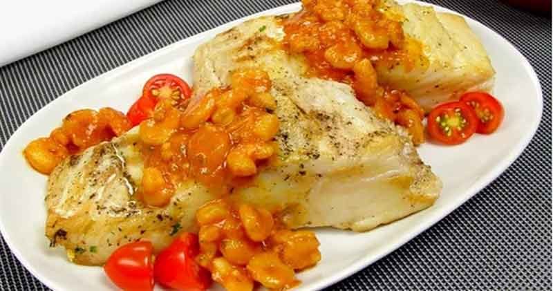 Receita de bacalhau ao molho de camarão