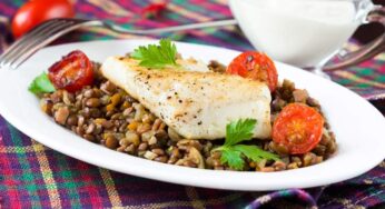 Receita de Bacalhau com Lentilha e Alho-Poró Picadinho