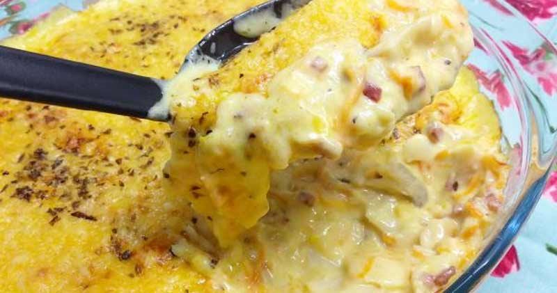 Receita de Bacalhau cremoso gratinado