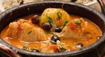 Bacalhau com batatas ao leite de coco