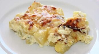 Bacalhau com natas e batata doce