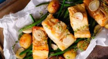 Lombo de bacalhau ao forno com vagem