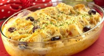 Bacalhau com batata e queijo parmesão