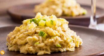 Risoto de Bacalhau com Abobrinha e Arroz Arbóreo