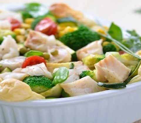 Salada de Bacalhau com Batata e Brócoli