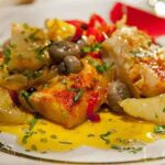 Receita de Bacalhau do Alasca com Aspargos e Tomates-Cereja
