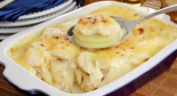 Receita de Bacalhau Gratinado aos Queijos de Páscoa