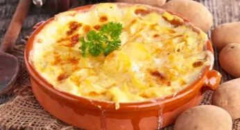 Bacalhau Gratinado Cremoso com Batatas