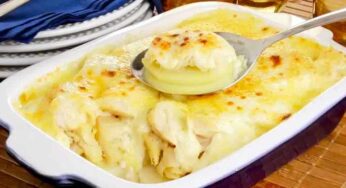 Bacalhau Gratinado com Palmito Fresco