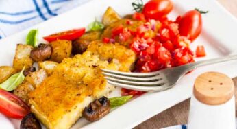 Bacalhau com Cogumelos e Amêndoas Fatiadas