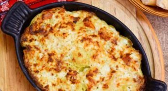 Bacalhau Desfiado com Natas Gratinado