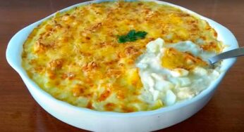 Receita de Bacalhau às Natas Gratinado ao Forno