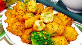 Bolinho de Bacalhau Crocante com Alho e Brócolis