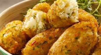 Bolinho de Bacalhau com Massa de Batata Sequinho e Crocante