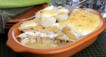 Bacalhau ao Creme Gratinado com Parmesão