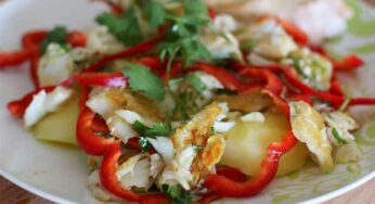 Salada de Bacalhau Assado com Pimentão