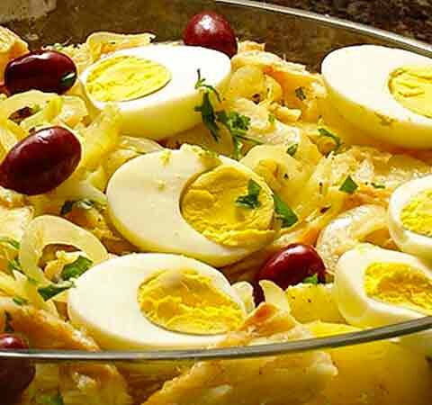 Salada de Batata com Bacalhau