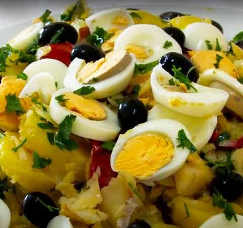 Salada de Bacalhau com Legumes e Verduras