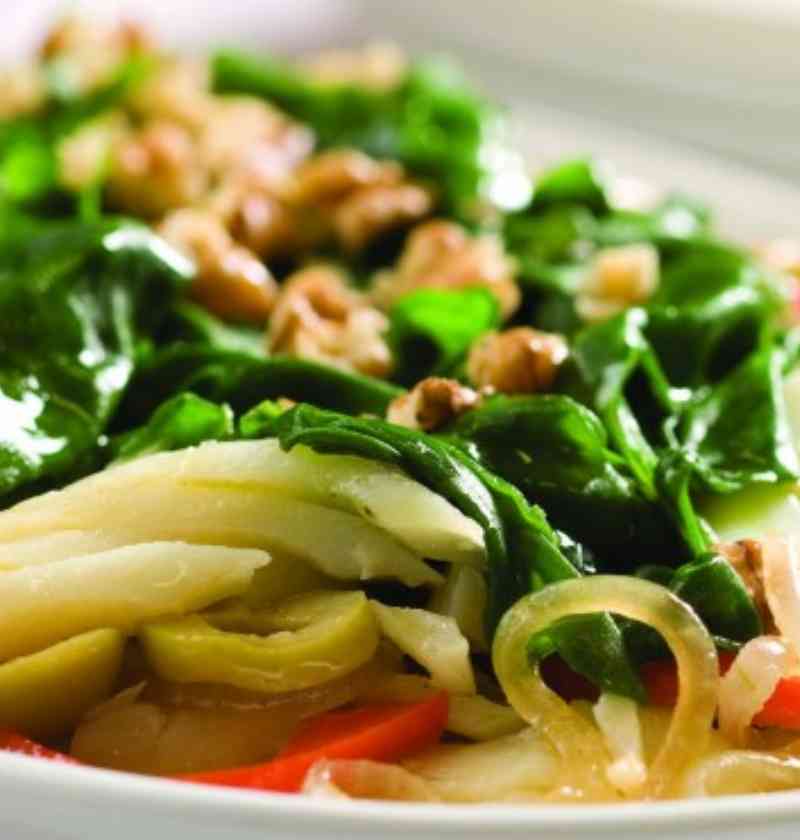 Salada de Bacalhau com Espinafre