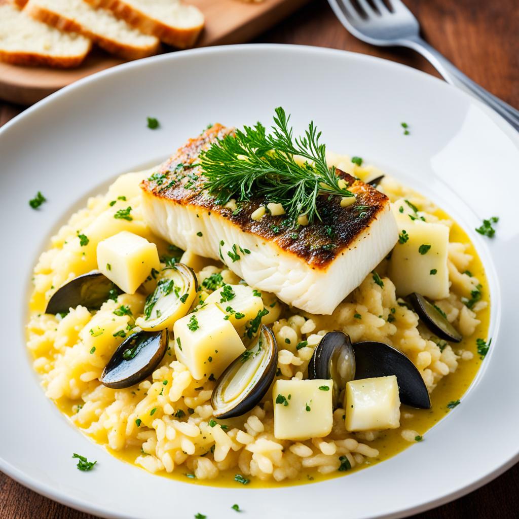 Bacalhau com Arroz de Brócolis e Azeitonas