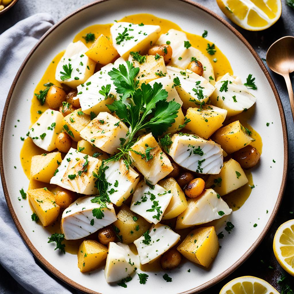 Bacalhau com Batatas e Alho Confitado