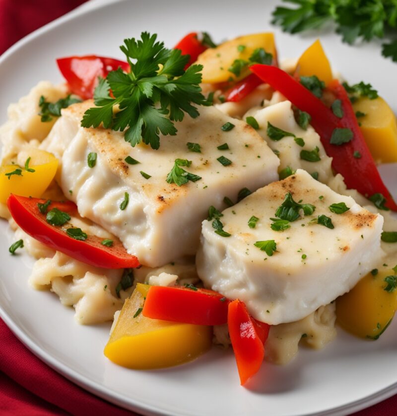 bacalhau à espanhola com pimentão