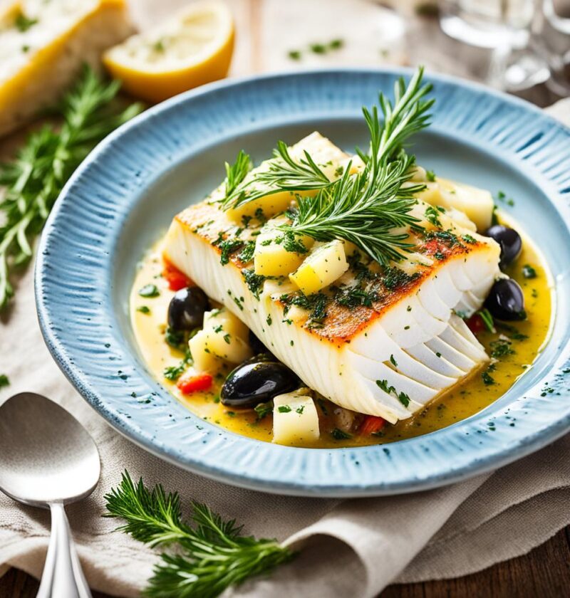 bacalhau à provençal com ervas frescas