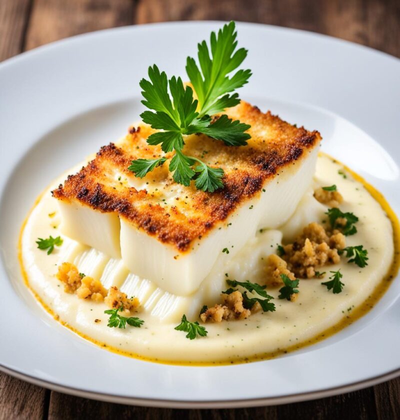 bacalhau à zé do pipo com purê de batata