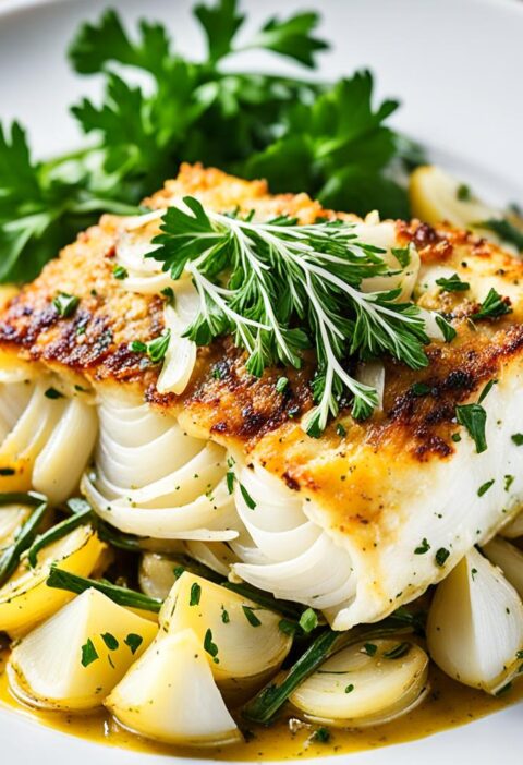 bacalhau ao forno com cebola roxa e alho