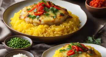 Bacalhau com Arroz de Açafrão e Pimentão: Receita Completa