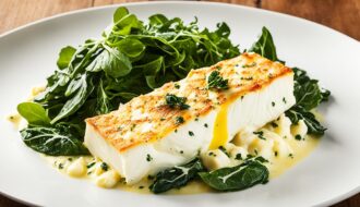 bacalhau com espinafres e queijo