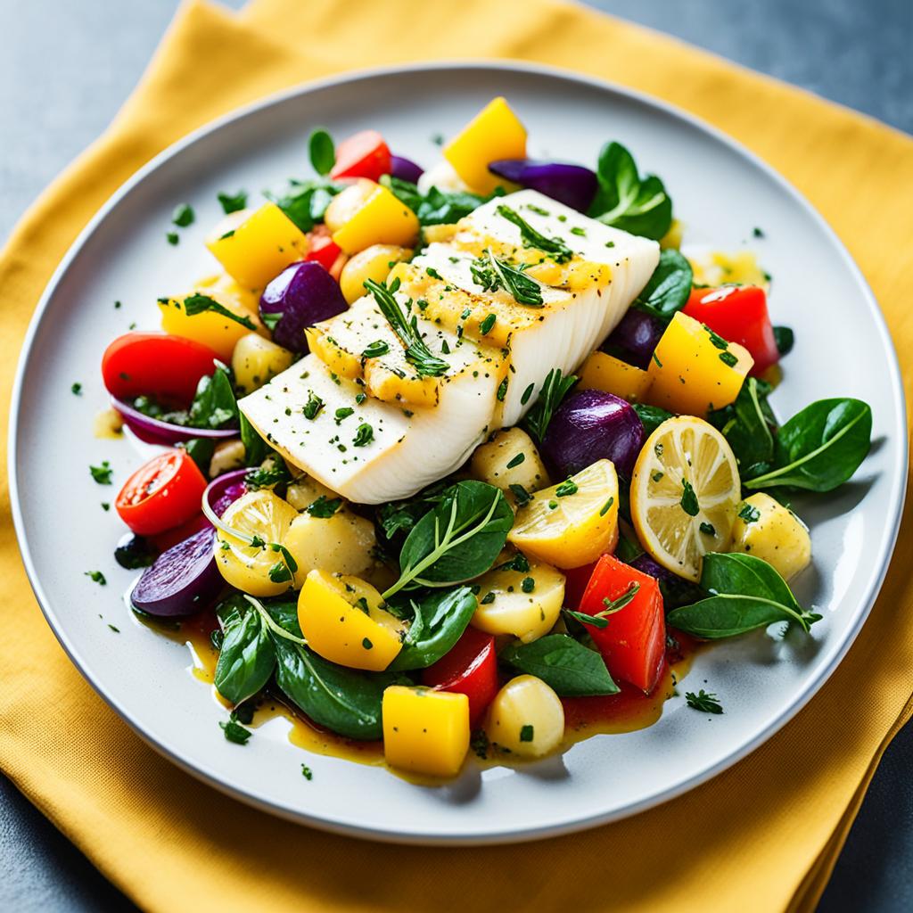 bacalhau com legumes e azeite virgem