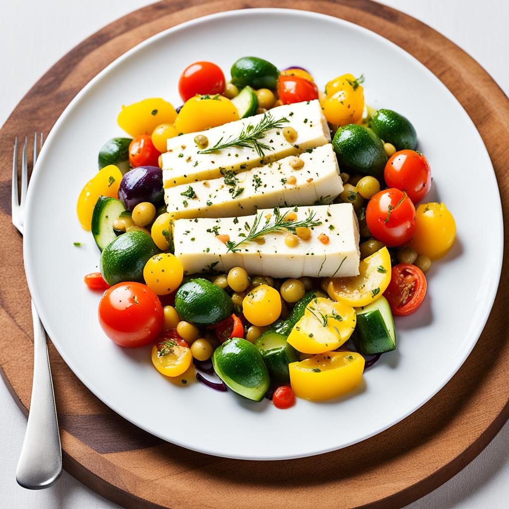 bacalhau com legumes e azeite virgem