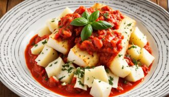 bacalhau com molho de tomate caseiro