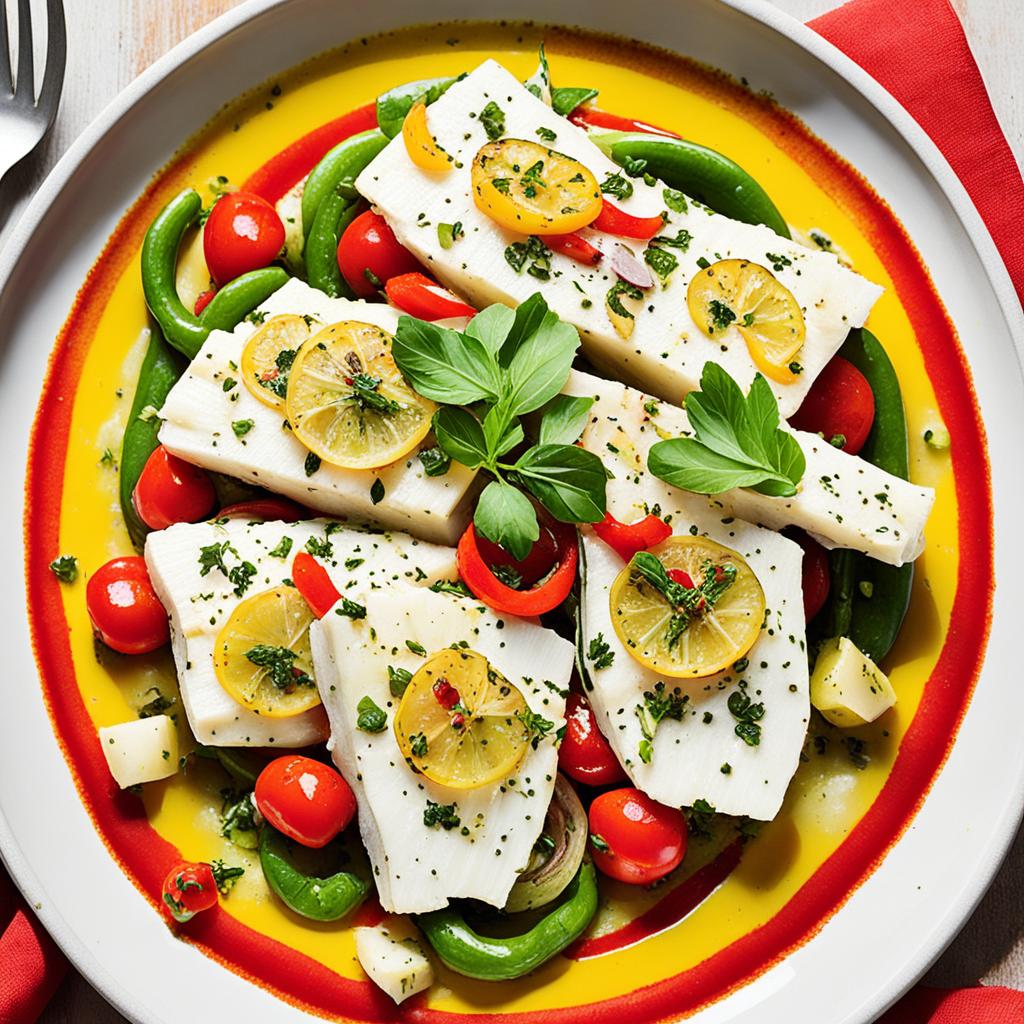 bacalhau com pimentos e cebolas