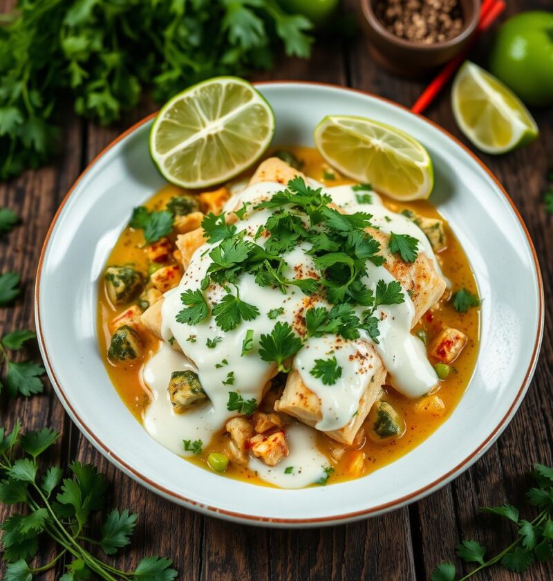 bacalhau ao molho de leite de coco e coentro