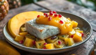 bacalhau ao molho de maracujá e pimenta rosa