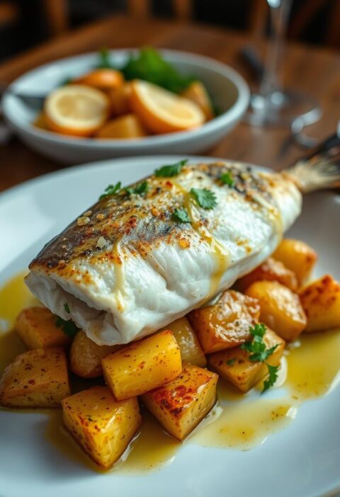 bacalhau com batatas e molho de alho