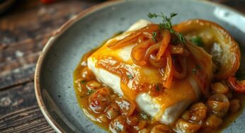 Bacalhau com Cebola Caramelizada e Queijo Gratinado: Receita Cremosa