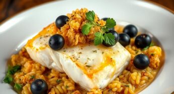 Bacalhau com Farofa de Alho e Azeitonas: Crocante e Aromático