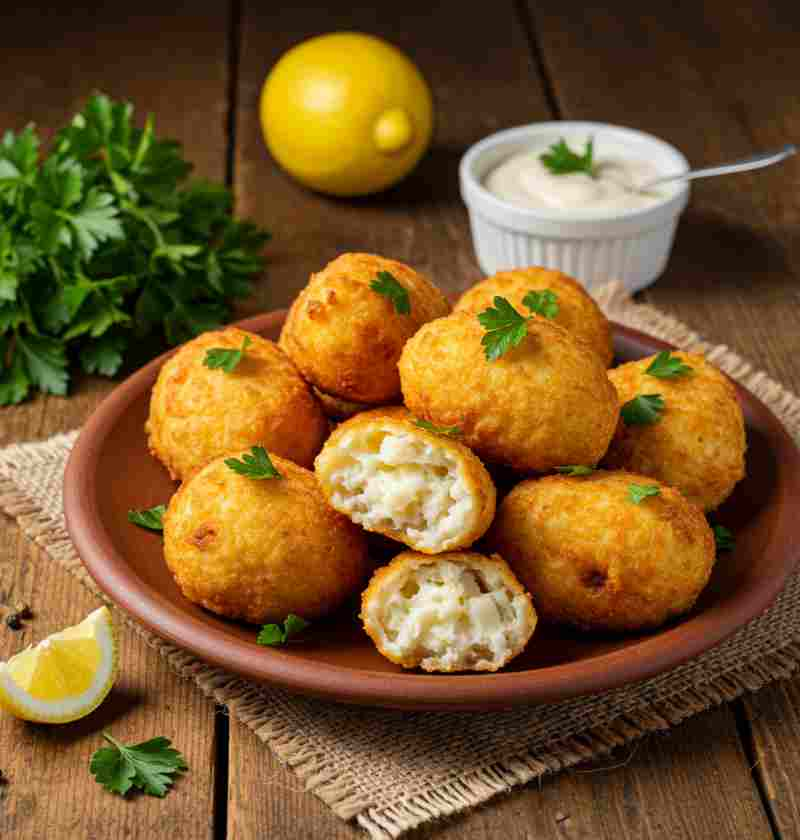 Bolinhos de Bacalhau Simples e Crocantes