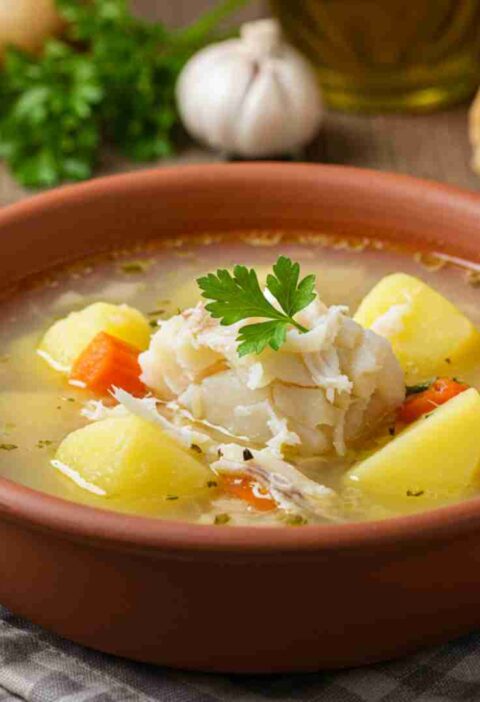 Sopa de bacalhau com batata