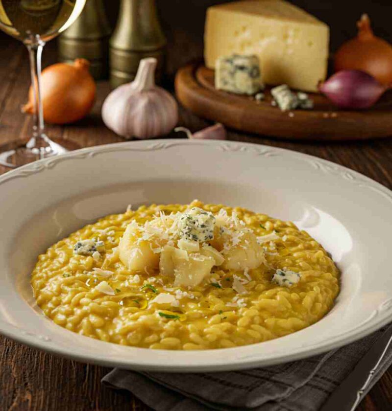 risoto de bacalhau com queijo